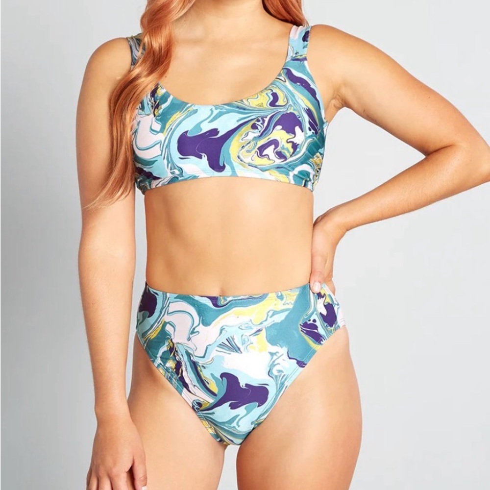 NWT Franky Blue Highwaisted Bikini Bottoms